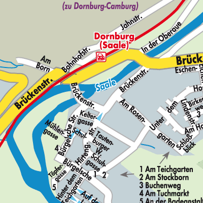 Stadtplan Verwaltungsgemeinschaft Dornburg-Camburg