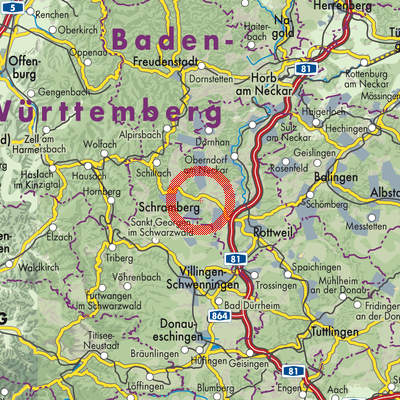 Landkarte Verwaltungsgemeinschaft Dunningen