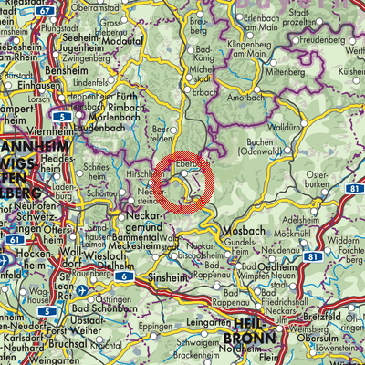 Landkarte Verwaltungsgemeinschaft Eberbach