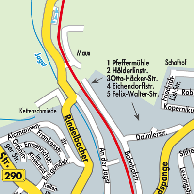 Stadtplan Verwaltungsgemeinschaft Ellwangen (Jagst)