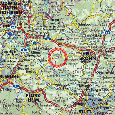 Landkarte Verwaltungsgemeinschaft Eppingen