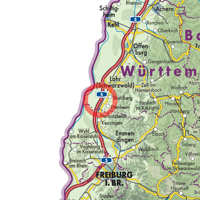 Landkarte Verwaltungsgemeinschaft Ettenheim