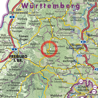 Landkarte Verwaltungsgemeinschaft Furtwangen im Schwarzwald