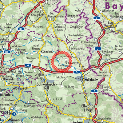 Landkarte Verwaltungsgemeinschaft Gerabronn