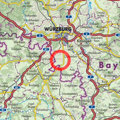 Landkarte Verwaltungsgemeinschaft Giebelstadt