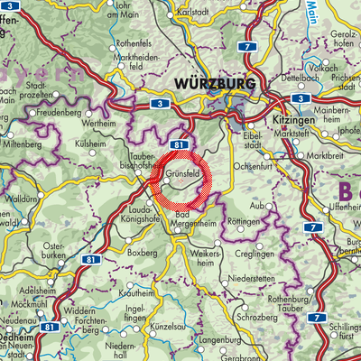 Landkarte Verwaltungsgemeinschaft Grünsfeld