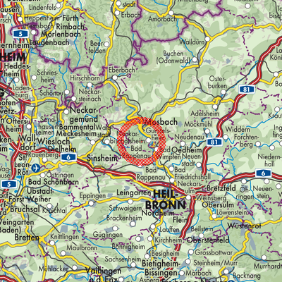 Landkarte Verwaltungsgemeinschaft Haßmersheim