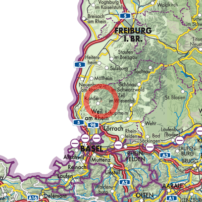 Landkarte Verwaltungsgemeinschaft Kandern