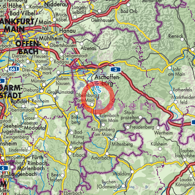 Landkarte Verwaltungsgemeinschaft Kleinwallstadt