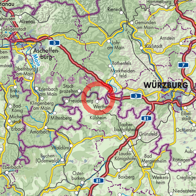 Landkarte Verwaltungsgemeinschaft Kreuzwertheim
