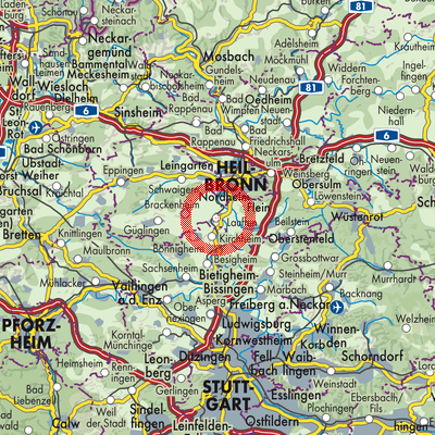 Landkarte Verwaltungsgemeinschaft Lauffen am Neckar