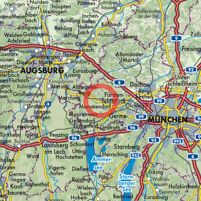 Landkarte Verwaltungsgemeinschaft Mammendorf