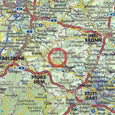Landkarte Verwaltungsgemeinschaft Maulbronn