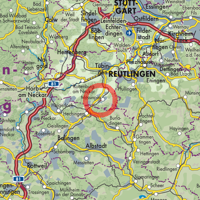 Landkarte Verwaltungsgemeinschaft Mössingen