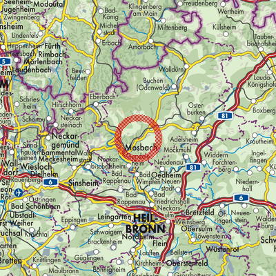 Landkarte Verwaltungsgemeinschaft Mosbach