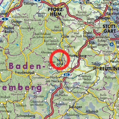 Landkarte Verwaltungsgemeinschaft Nagold