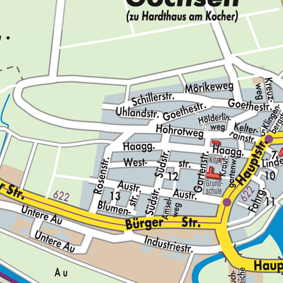 Stadtplan Verwaltungsgemeinschaft Neuenstadt am Kocher