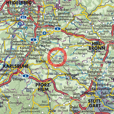 Landkarte Verwaltungsgemeinschaft Oberderdingen