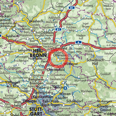 Landkarte Verwaltungsgemeinschaft Obersulm