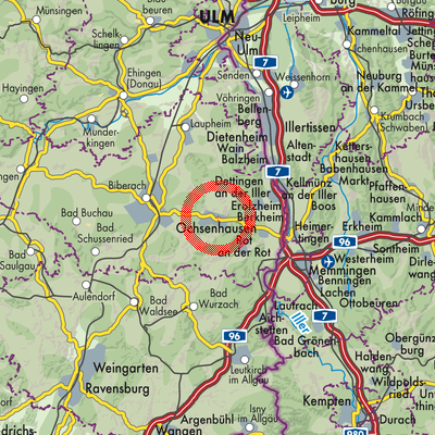 Landkarte Verwaltungsgemeinschaft Ochsenhausen