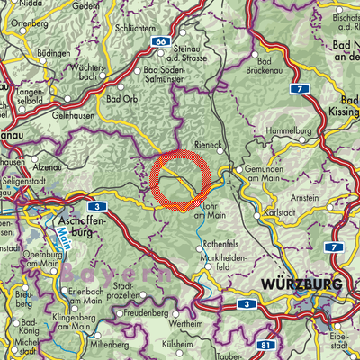 Landkarte Verwaltungsgemeinschaft Partenstein