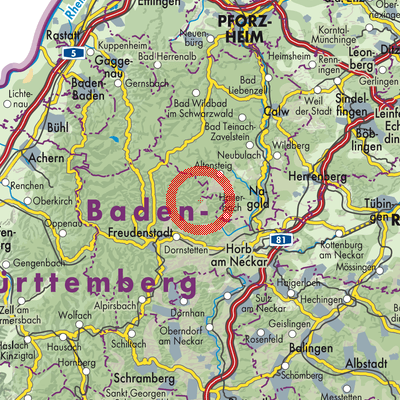 Landkarte Verwaltungsgemeinschaft Pfalzgrafenweiler