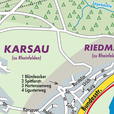 Stadtplan Verwaltungsgemeinschaft Rheinfelden (Baden)