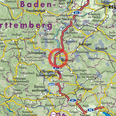Landkarte Verwaltungsgemeinschaft Rottweil