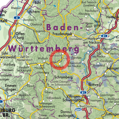 Landkarte Verwaltungsgemeinschaft Schiltach