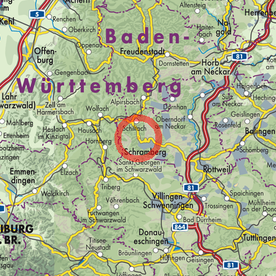 Landkarte Verwaltungsgemeinschaft Schramberg