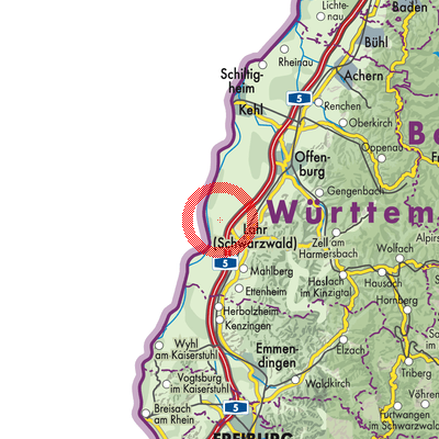 Landkarte Verwaltungsgemeinschaft Schwanau