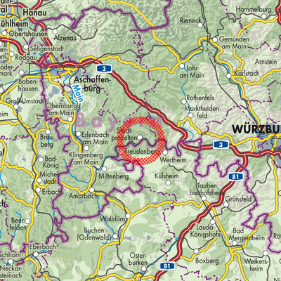Landkarte Verwaltungsgemeinschaft Stadtprozelten