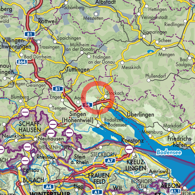 Landkarte Verwaltungsgemeinschaft Stockach