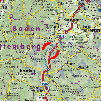 Landkarte Verwaltungsgemeinschaft Sulz am Neckar
