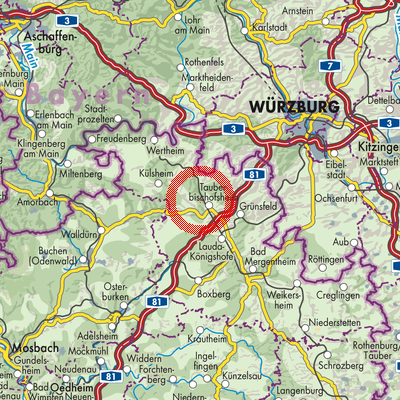 Landkarte Verwaltungsgemeinschaft Tauberbischofsheim