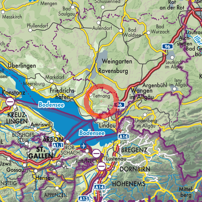 Landkarte Verwaltungsgemeinschaft Tettnang