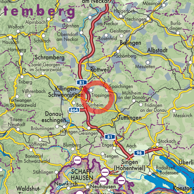 Landkarte Verwaltungsgemeinschaft Trossingen