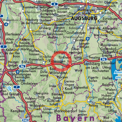 Landkarte Verwaltungsgemeinschaft Türkheim