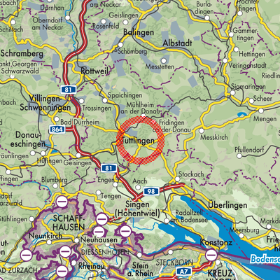 Landkarte Verwaltungsgemeinschaft Tuttlingen