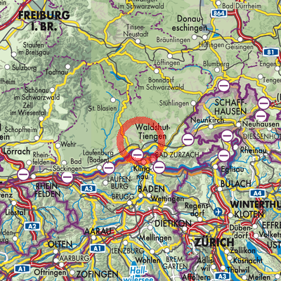 Landkarte Verwaltungsgemeinschaft Waldshut-Tiengen