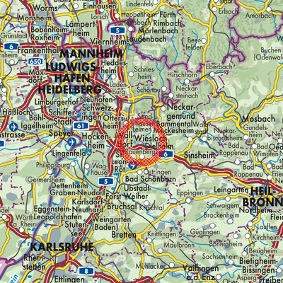 Landkarte Verwaltungsgemeinschaft Wiesloch