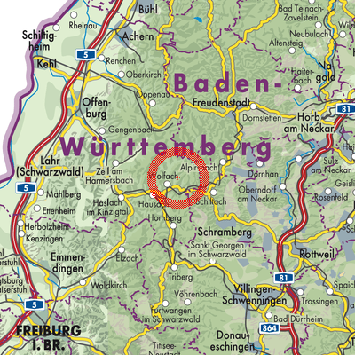 Landkarte Verwaltungsgemeinschaft Wolfach