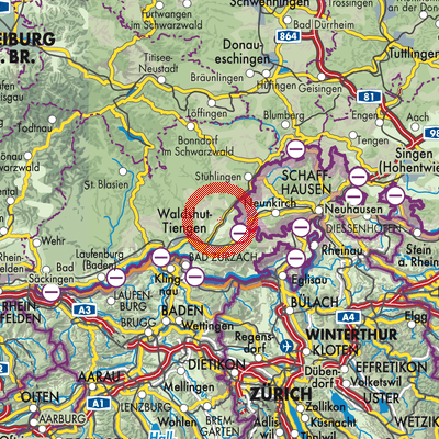 Landkarte Verwaltungsgemeinschaft Wutöschingen