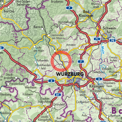 Landkarte Verwaltungsgemeinschaft Zellingen