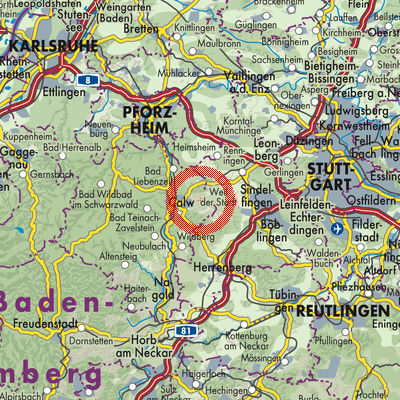 Landkarte Verwaltungsverband Althengstett