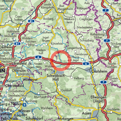 Landkarte Verwaltungsverband Braunsbach-Untermünkheim