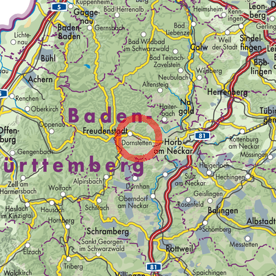 Landkarte Verwaltungsverband Dornstetten