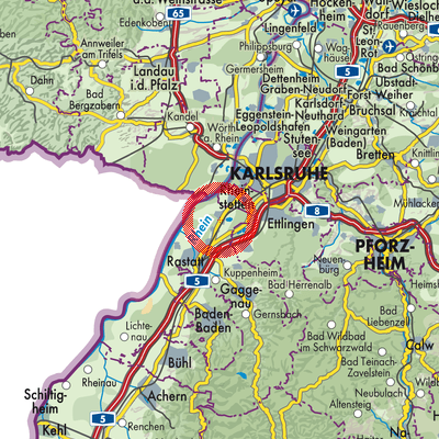 Landkarte Verwaltungsverband Durmersheim
