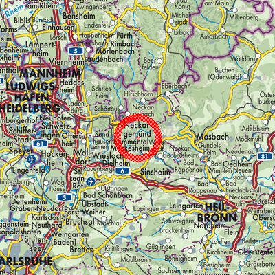 Landkarte Verwaltungsverband Elsenztal