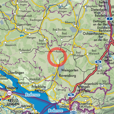 Landkarte Verwaltungsverband Fronreute-Wolpertswende